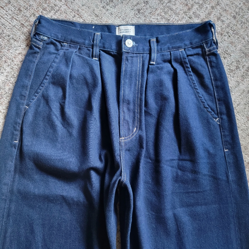 New Citizens of Humanity Petra Pleated Denim Trousers Wide Leg Jeans Size 28 - Picture 6 of 16